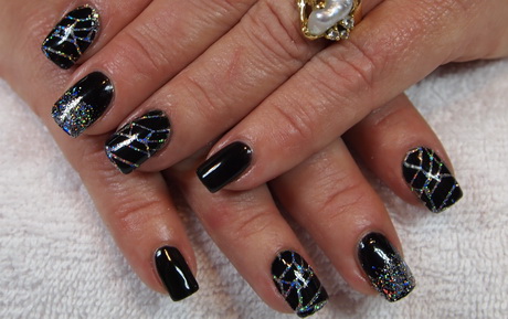 black-sparkle-gel-nails-96_3 Unghii cu gel negru sparkle