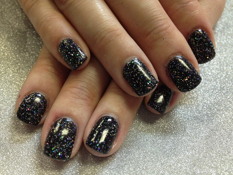 black-sparkle-gel-nails-96_6 Unghii cu gel negru sparkle