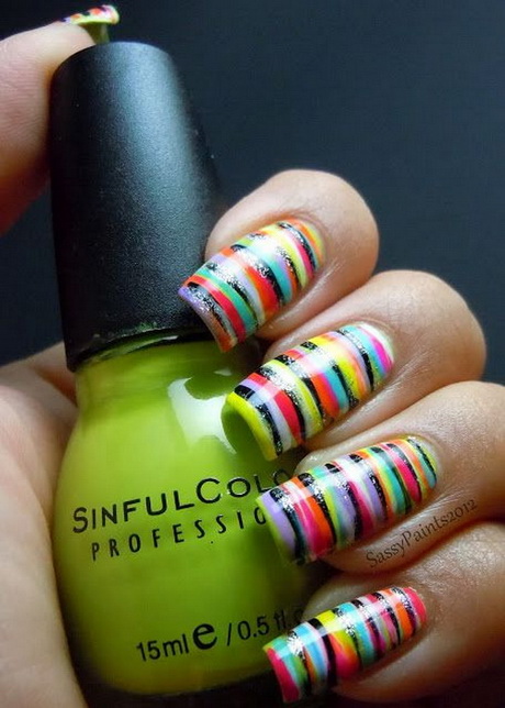 colorful-nail-design-74_10 Design de unghii colorat