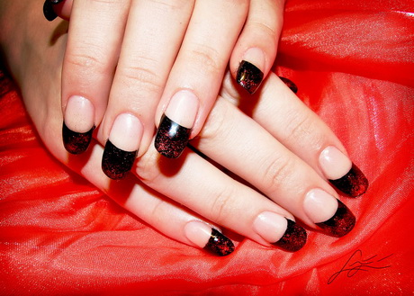 red-and-black-gel-nails-17_14 Unghii cu gel roșu și negru