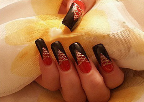 red-and-black-gel-nails-17_7 Unghii cu gel roșu și negru