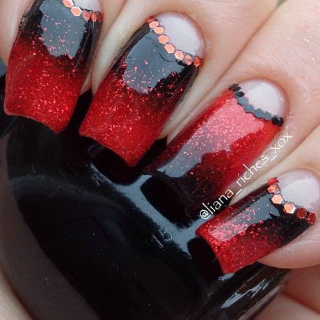 red-and-black-gel-nails-17_8 Unghii cu gel roșu și negru