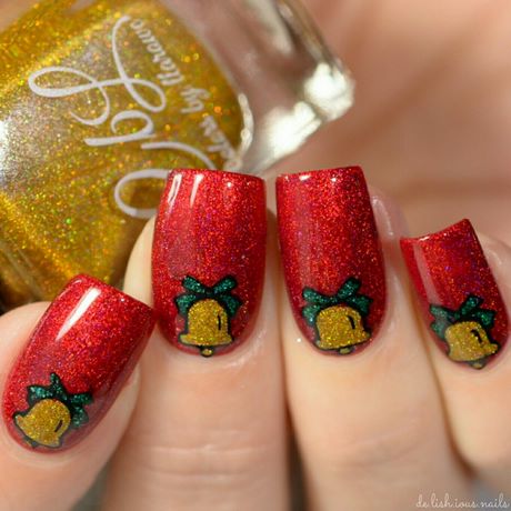 Crăciun clopot nail art