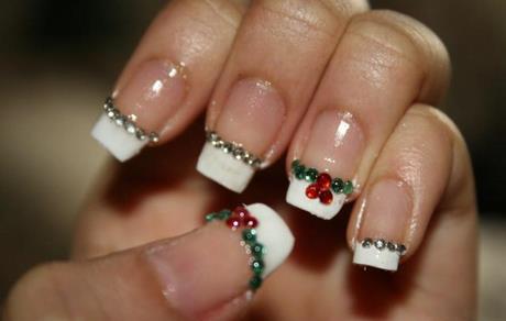 christmas-french-manicure-nail-art-06_12 Crăciun manichiură franceză nail art