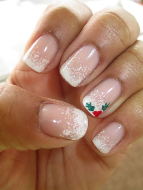 christmas-french-manicure-nail-art-06_17 Crăciun manichiură franceză nail art