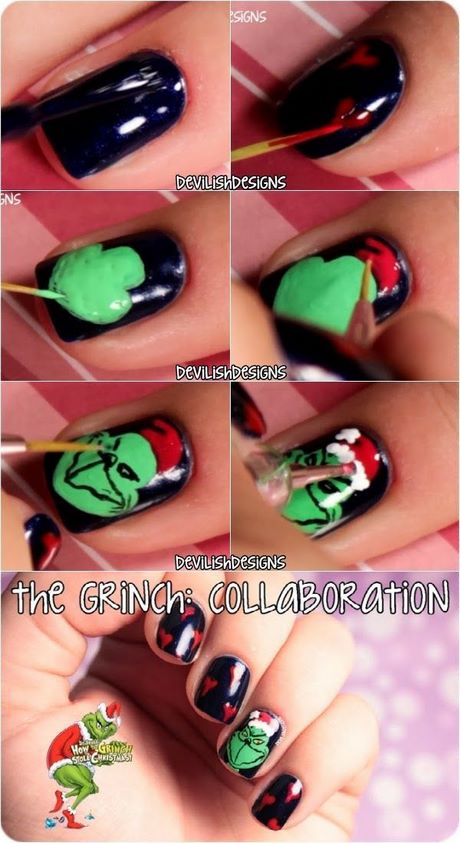 grinch-christmas-nails-93_14 Grinch cuie de Crăciun