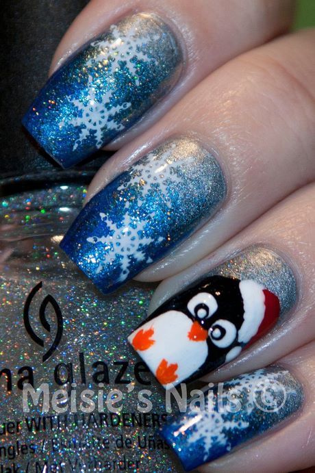 penguin-christmas-nails-50_16 Penguin Crăciun cuie