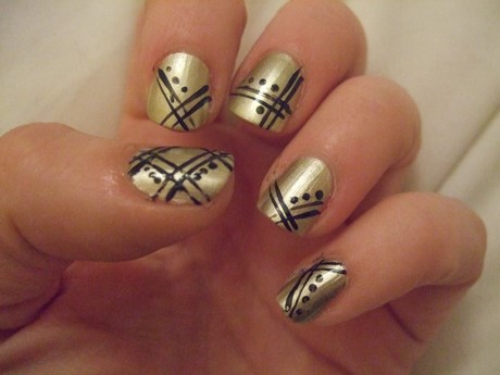 black-and-gold-nail-art-designs-76_2 Modele de unghii negre și aurii
