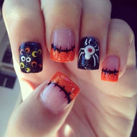 black-and-orange-halloween-nails-73_17 Unghii de halloween negru și portocaliu