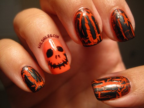 black-and-orange-halloween-nails-73_19 Unghii de halloween negru și portocaliu