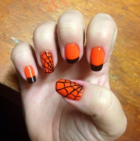 black-and-orange-halloween-nails-73_8 Unghii de halloween negru și portocaliu