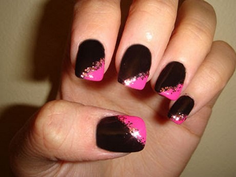 black-and-pink-nail-art-66_16 Negru și roz nail art