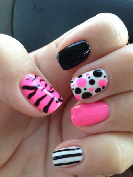 black-and-pink-nail-art-66_20 Negru și roz nail art