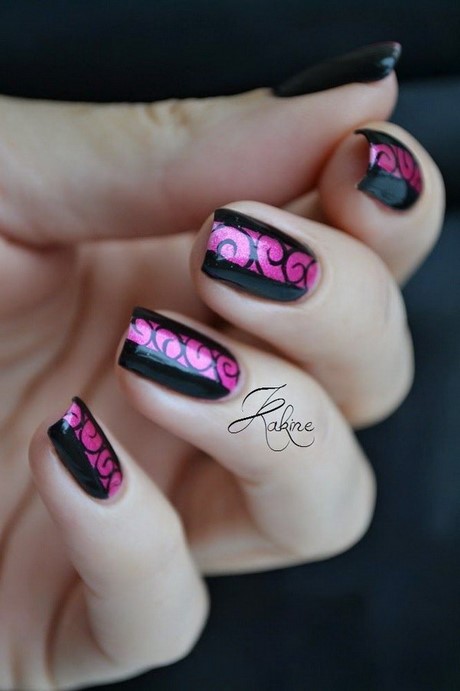 black-and-pink-nail-art-66_3 Negru și roz nail art