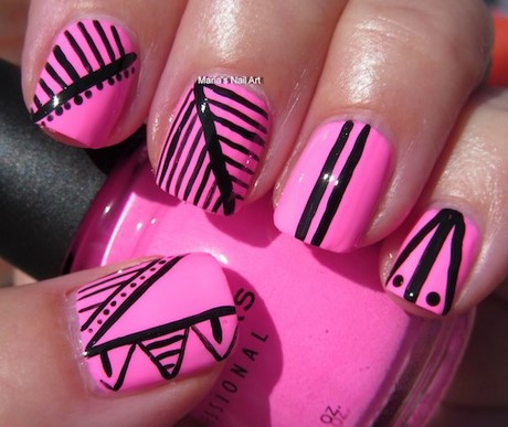 black-and-pink-nail-art-66_9 Negru și roz nail art