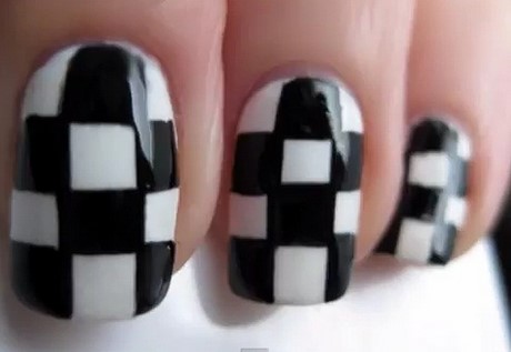 black-and-white-nail-art-easy-54_10 Alb-negru nail art ușor