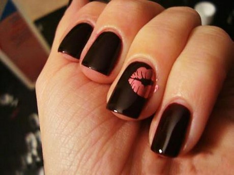 black-cute-nails-37_14 Negru unghii drăguț