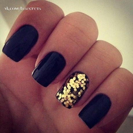 black-cute-nails-37_19 Negru unghii drăguț