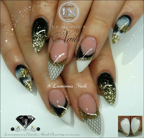 black-gold-and-white-nail-designs-95_11 Negru de aur și alb modele de unghii