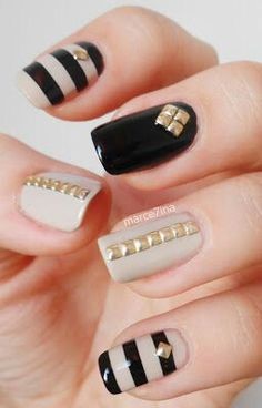 black-gold-and-white-nail-designs-95_2 Negru de aur și alb modele de unghii
