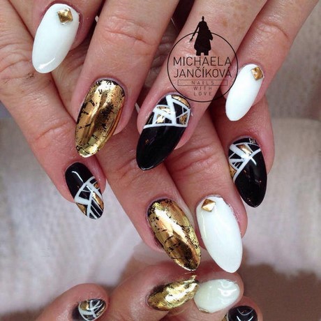 black-gold-and-white-nail-designs-95_5 Negru de aur și alb modele de unghii