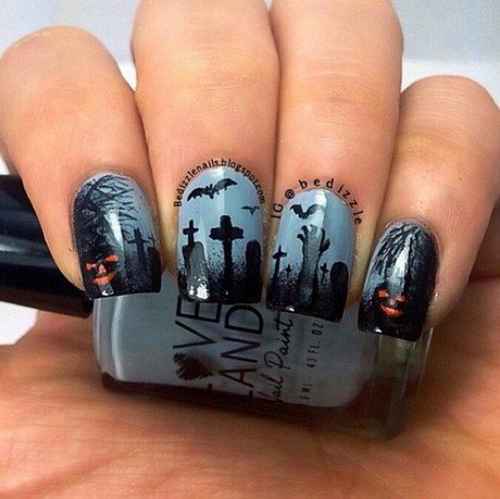 black-halloween-nail-art-09_15 Negru halloween nail art
