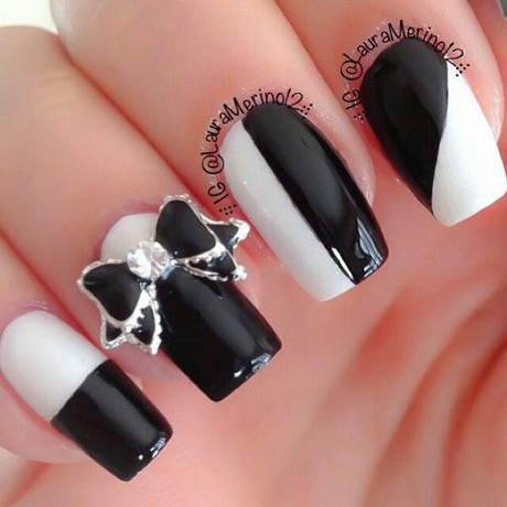 black-white-silver-nail-designs-16_13 Negru alb argintiu unghii modele