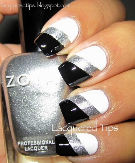 black-white-silver-nail-designs-16_6 Negru alb argintiu unghii modele