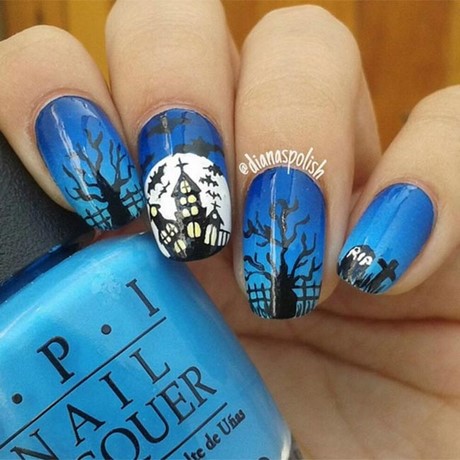 blue-halloween-nails-67_16 Albastru unghii de halloween