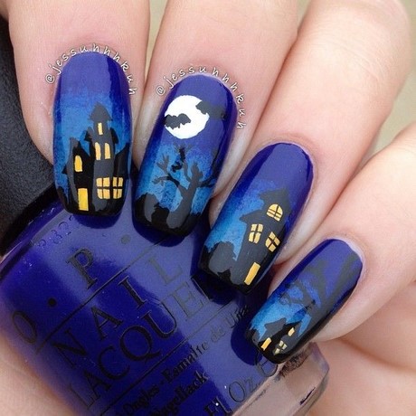 blue-halloween-nails-67_19 Albastru unghii de halloween