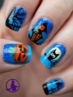 blue-halloween-nails-67_8 Albastru unghii de halloween