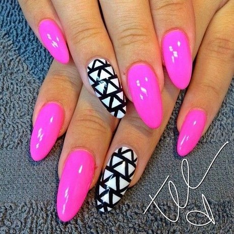 bright-pink-nail-designs-83_8 Modele de unghii roz roz