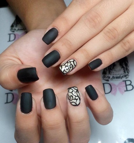 cool-black-nail-designs-74_19 Modele Cool de unghii negre