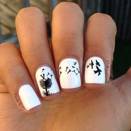 cute-black-and-white-nails-33_10 Drăguț unghii alb-negru