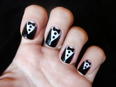 cute-black-and-white-nails-33_9 Drăguț unghii alb-negru