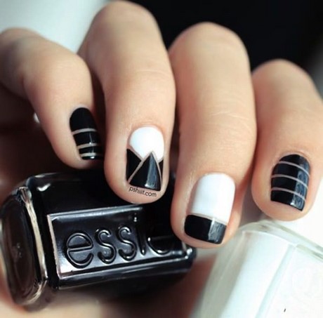 easy-black-and-white-nail-art-97_20 Ușor de unghii alb-negru
