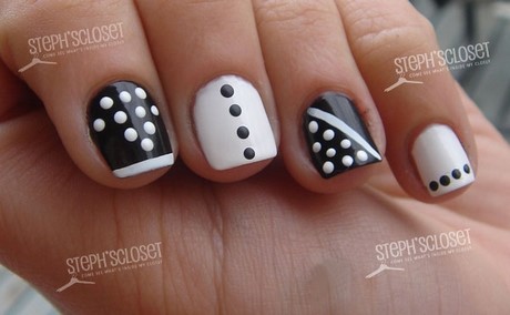 easy-black-and-white-nail-designs-99_10 Modele ușoare de unghii alb-negru