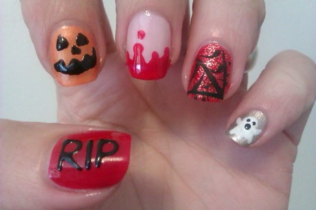 easy-nail-designs-halloween-07_11 Design ușor de unghii halloween