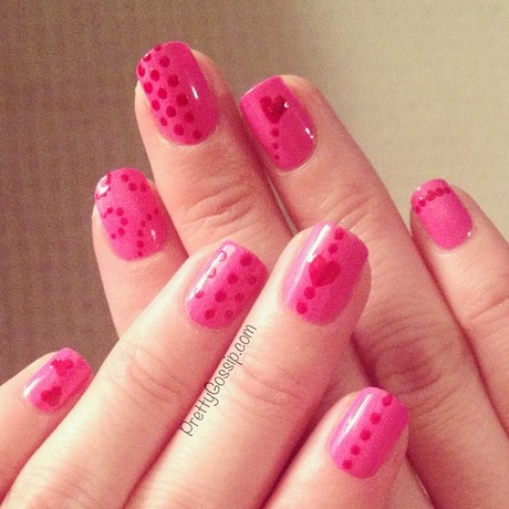 easy-pink-nail-designs-51_12 Modele ușoare de unghii roz