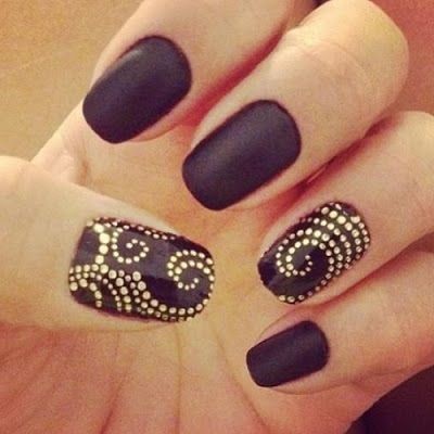 elegant-black-nail-art-designs-86_14 Modele elegante de unghii negre
