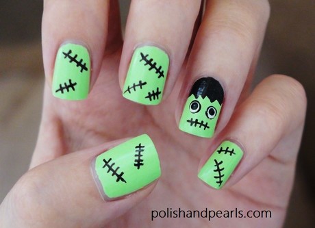 Frankenstein nail art