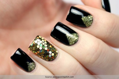 gold-and-black-nail-art-designs-01_16 Modele de artă de aur și negru