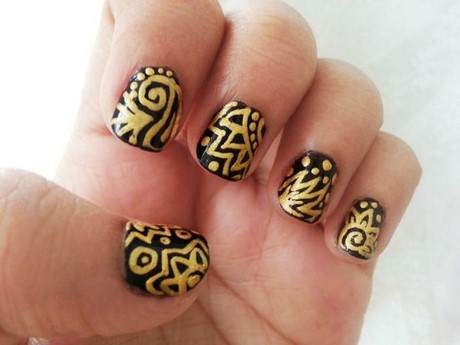 golden-and-black-nail-art-84_3 Aur și negru nail art
