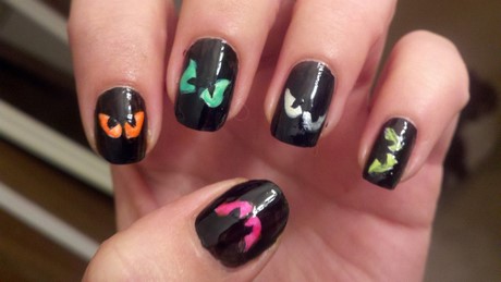 halloween-nail-art-for-short-nails-17_13 Halloween nail art pentru unghii scurte