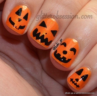 halloween-nail-art-orange-and-black-40_17 Halloween nail art portocaliu și negru