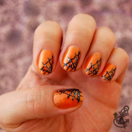 halloween-nail-art-orange-and-black-40_2 Halloween nail art portocaliu și negru
