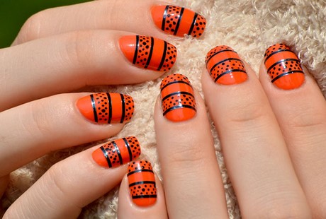 halloween-nail-art-orange-and-black-40_9 Halloween nail art portocaliu și negru