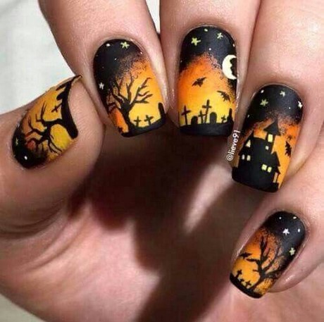 halloween-nails-acrylic-35_18 Unghii de Halloween acrilice
