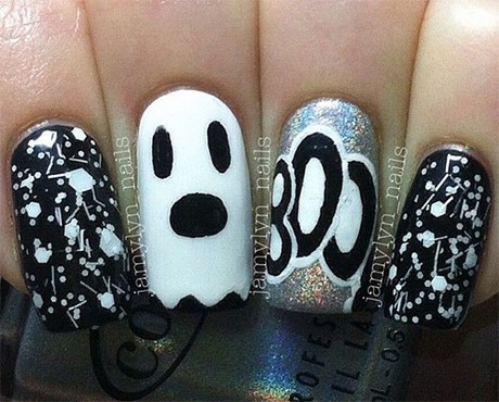 halloween-nails-ghost-04 Halloween cuie fantomă