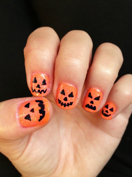 halloween-nails-pumpkin-37 Halloween cuie dovleac